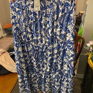 Blue and White Paisley Skirt